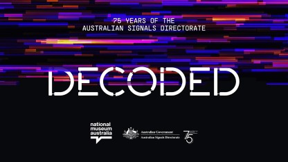 Promotional image for Decoded Exhibition.